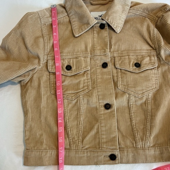 Hollister Corduroy Fall Lightweight Short Button Down Jacket Tan Size Medium - Picture 6 of 8